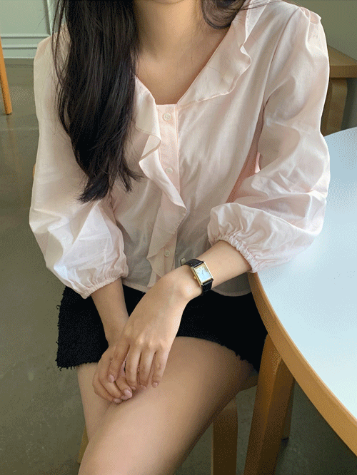 Maron frill blouse (2color)